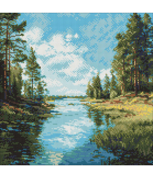 Набір з алмазною мозаїкою "Струмок в лісі"