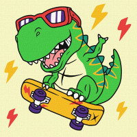 Картина за номерами - Крутий динозавр