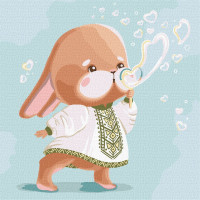 Картина за номерами - Зайчик у вишиванці