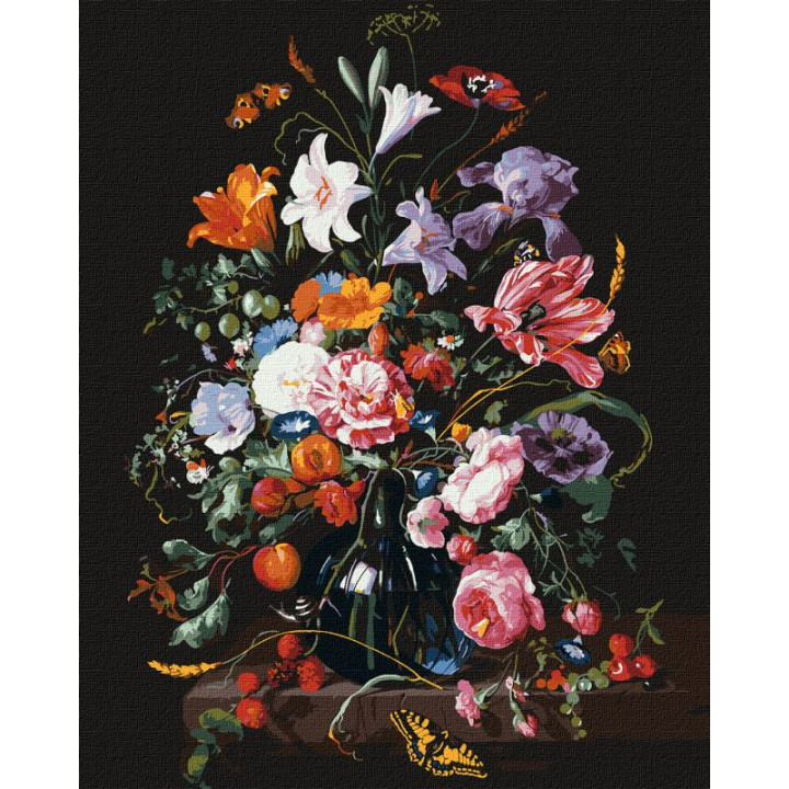 Картина за номерами - Ваза з квітами та ягодами ©Jan Davidsz. de Heem