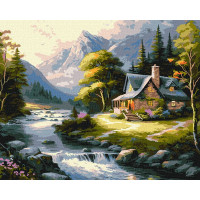 Картина за номерами - Будиночок у горах ©art_selena_ua