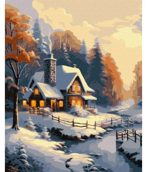 Картина за номерами - Зимовий будиночок