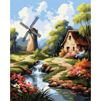 Картина за номерами - Будиночок біля млина ©art_selena_ua