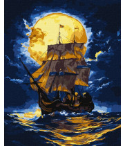 Картина за номерами - Там, де небо зустрічає море з фарбами металік extra