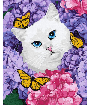 Картина за номерами - Білосніжний котик