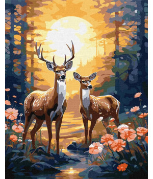 Картина за номерами - Граціозні олені ©art_selena_ua