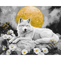Картина за номерами - Місячна тиша з фарбами металік extra