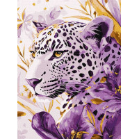 Картина за номерами - Лілова хижачка з фарбами металік extra