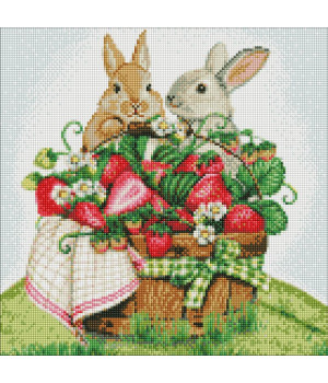 Алмазна мозаїка - Кролики на пікніку