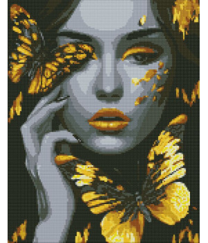 Алмазна мозаїка - Дівчина із золотими метеликами
