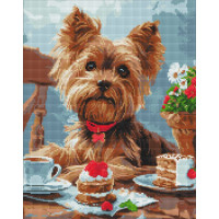 Алмазна мозаїка - Чаювання йорка