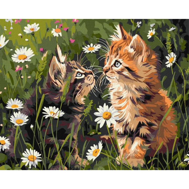 Картина за номерами - Котики у квітах ©art_selena_ua