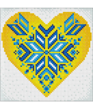 Алмазна мозаїка  - Україна у серці з голограмними стразами