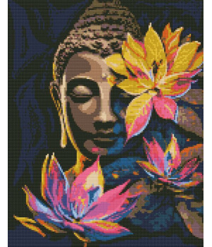 Алмазна мозаїка - Будда з лотосами