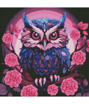 Алмазна мозаїка  - Фіолетова совушка