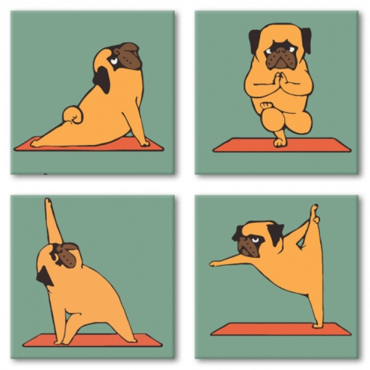 Набір для розпису по номерах поліптих - Yoga-dog (KNP012)