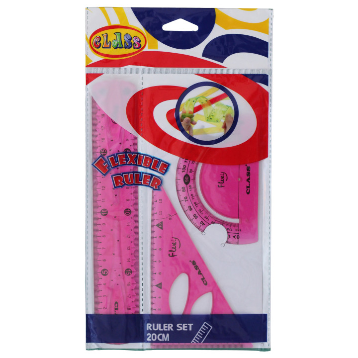 Набір лінійок CLASS 9021 гнучки 20см+трикутник+тр-р  FLEX