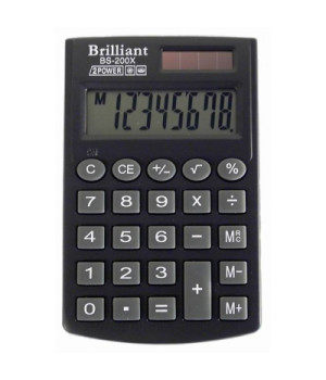 Калькулятор Brilliant BS-200 X карман.8-розр, ПВХобкладника 117*70
