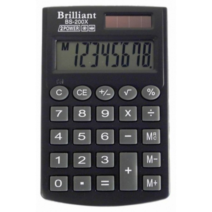 Калькулятор Brilliant BS-200 X карман.8-розр, ПВХобкладника 117*70