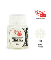 АКРИЛ д тканин 263401 Білий, 20 мл ROSA TALENT (1 140)