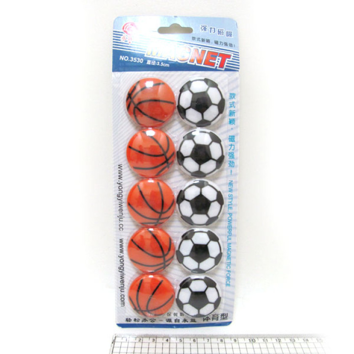Магніти JO /DSCN1566/ М'ячі 3,5см, 10шт/блістер  (1/100)