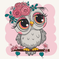 Совеня з квітами