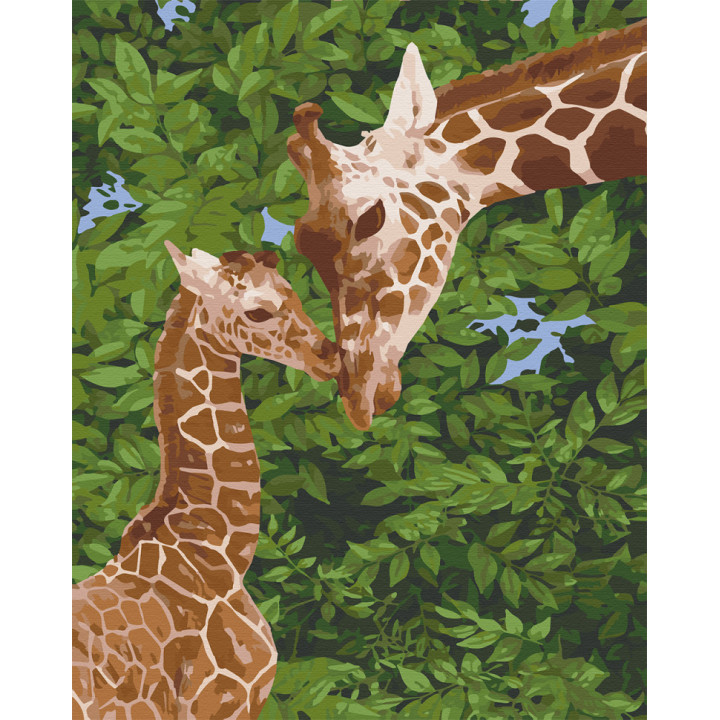 Картина за номерами Жирафеня з мамою 40х50 см 11637-AC
